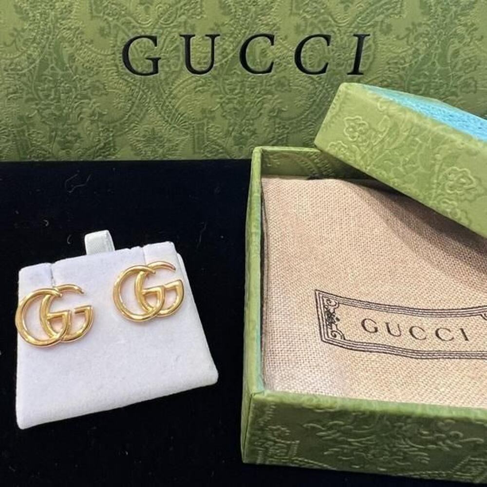 Gucci GG Gold Tone Earrings w/Box and Dust bag (GGXX028) - Picture 2 of 6